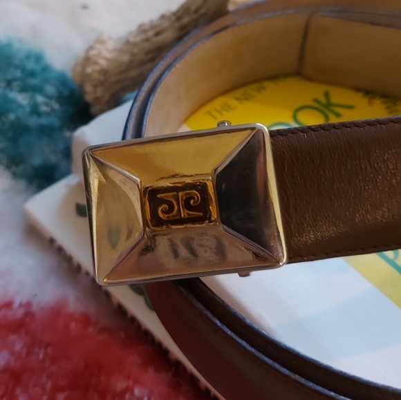 Vintage Pierre Cardin leather belt sz 40 - Picture 2 of 5